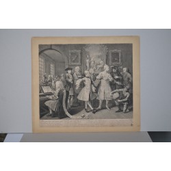 La Levée, planche II de A Rake's Progress. William Hogarth. XVIIIe siècle.