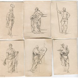 Divers vêtements grecs et romains antiques par Sébastien Leclerc