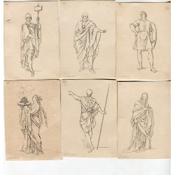 Divers vêtements grecs et romains antiques par Sébastien Leclerc