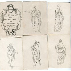 Divers vêtements grecs et romains antiques par Sébastien Leclerc