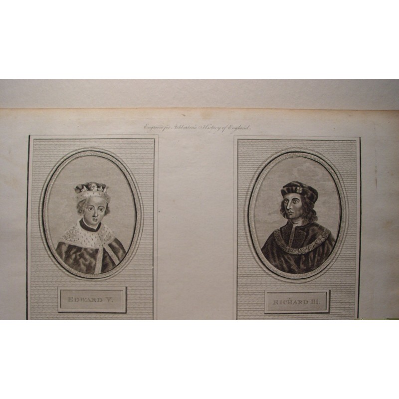 Edoardo V e Riccardo III. Passaporto registrato. Incisione per la Storia d'Inghilterra di Ashburton.