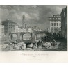 Die Brücke von Santa Trinita. Nach JD Harding. Kupferstich von J. Redaway (1832)