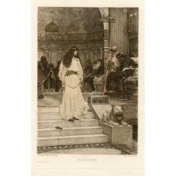 Mariamne. Acquaforte di James Dobie da John William Waterhouse (c. 1888)