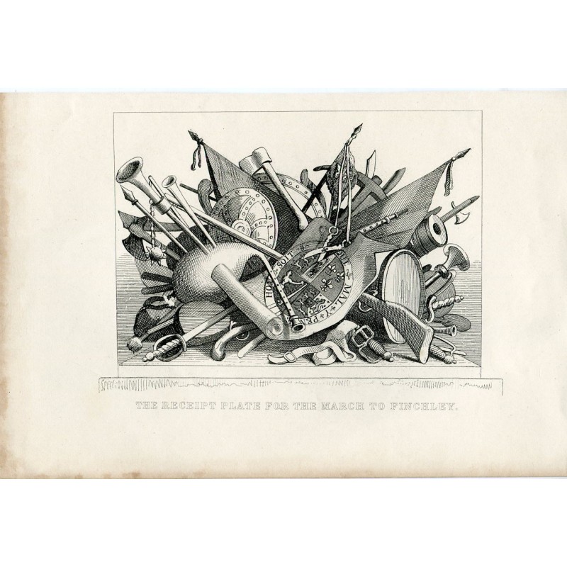 William Hogarth. The receipt plate for the march to Finchley. 1870