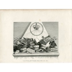 William Hogarth. Corone, mitre, mazze, ecc. 1870