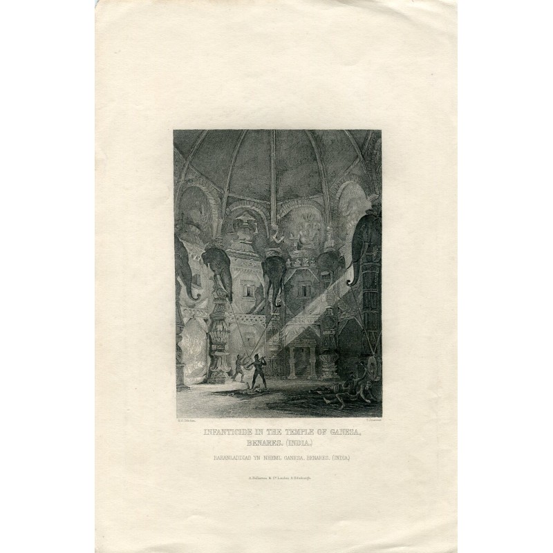 1839. Infanticide en Inde Temples de Ganesha, Bénarès, Inde