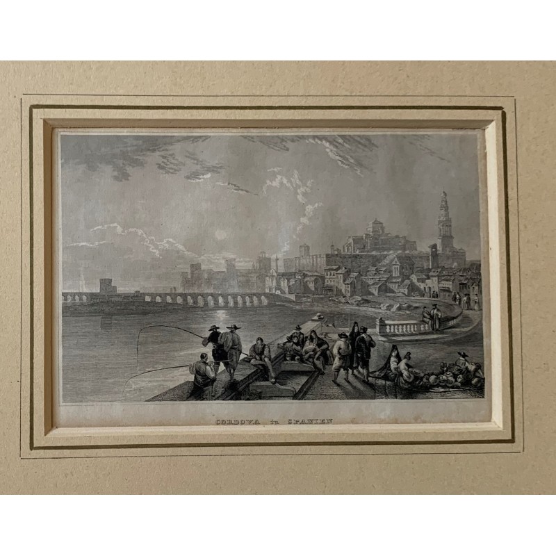 Vue de Cordoue avec des personnages