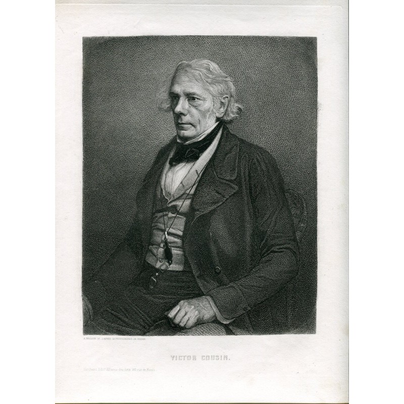 Portrait. Victor Cousin. A. Masson, engraving copy of a photograph by Nadar