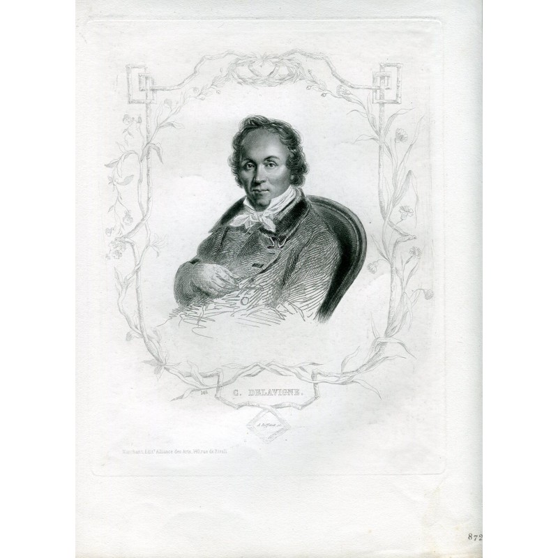 Porträt. Casimir Delavigne, gestochen von A. Riffaut