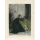 «The young widow» grabado por J. Desmoulins sobre obra de Alfred Stevens