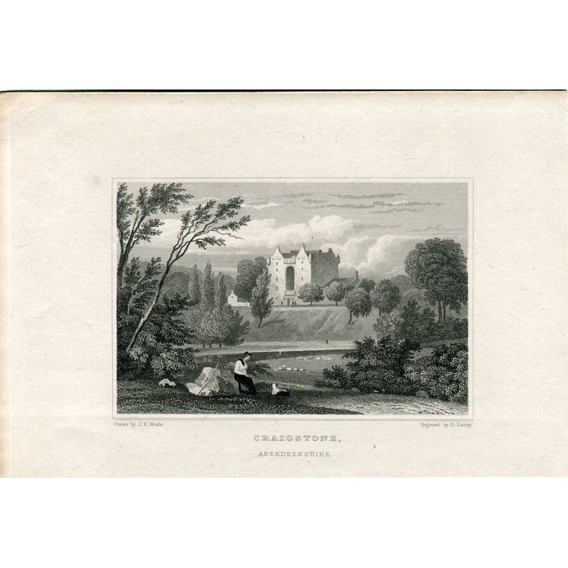 Scozia. Craigstone, Aberdeenshire, incisione di S. Lacey, 1818-1829