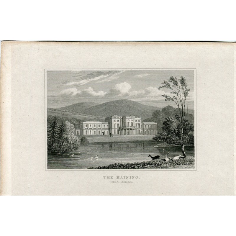 Scotland. Engraving The Haining. Selkirkshire
