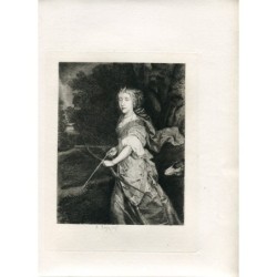 Jane Kelleway dans le rôle de Diana par Augustin Mongin - gravure de 1878