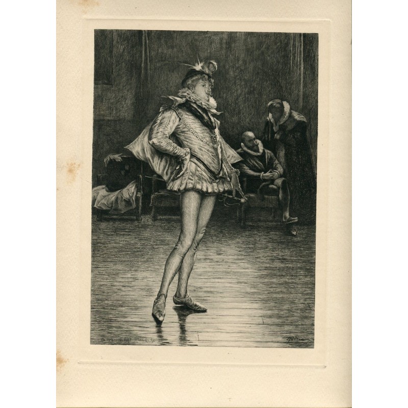 John Pettie - incisione del 1887 - Conosci questa mosca d'acqua? - Amleto, Shakespeare