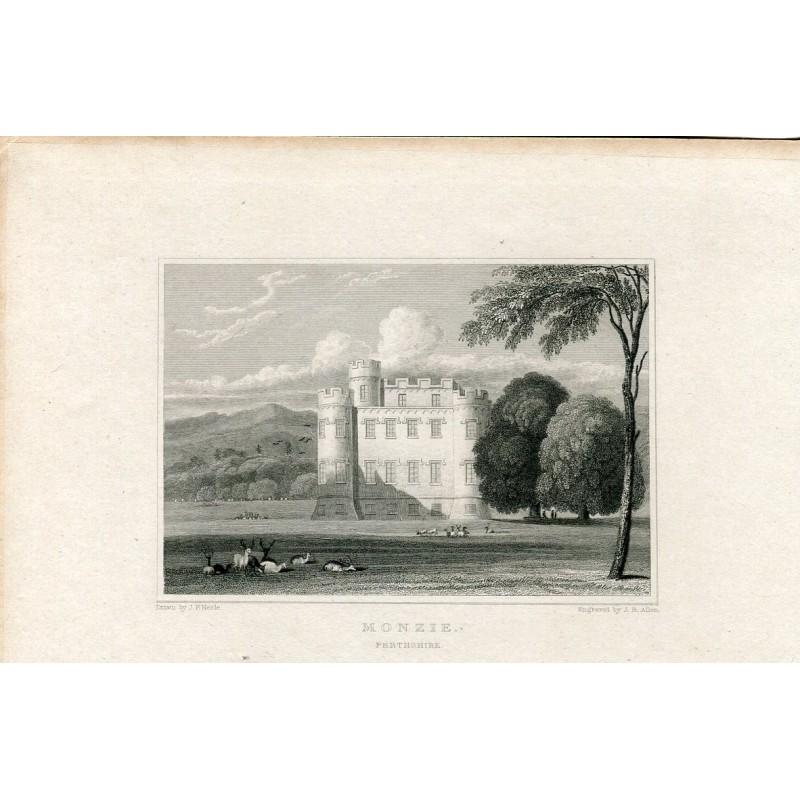 Scozia. Monzie. Perthshire. Incisione di JB Allen.