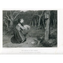 Der Schrein im Wald, gestochen von T. Brown im Jahr 1876