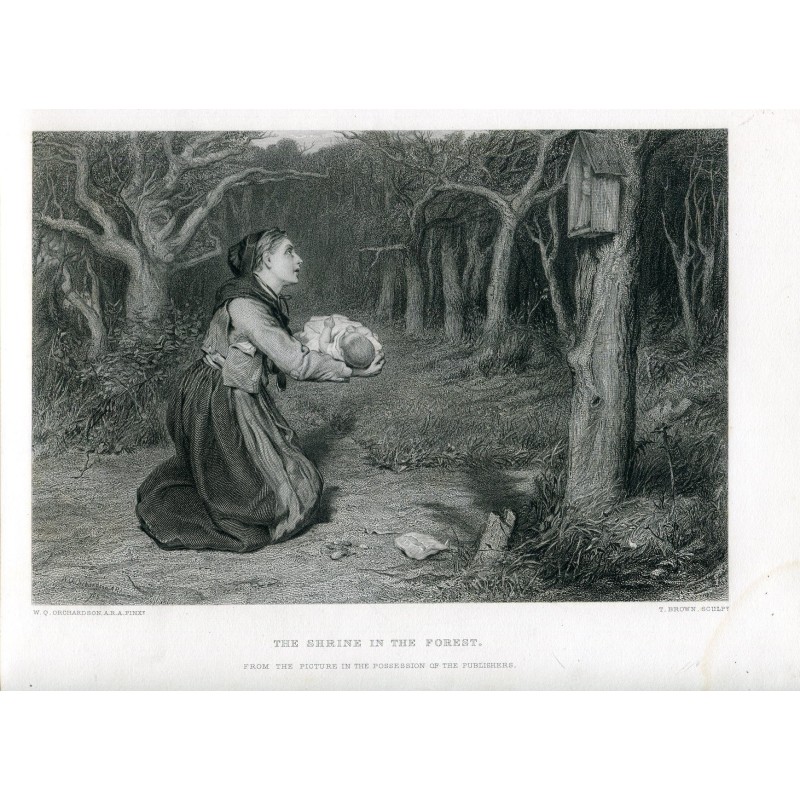 Le sanctuaire dans la forêt gravé par T. Brown en 1876