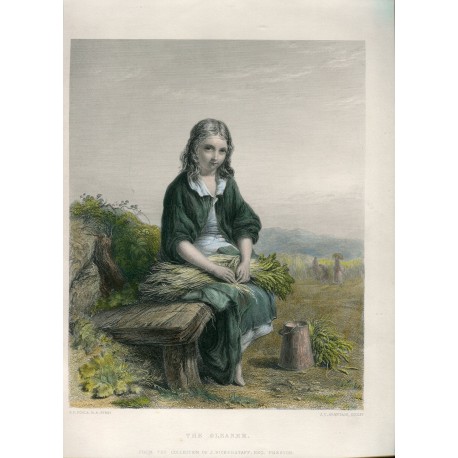 The Gleaner' grabado por J.C. Armytage sobre obra de P.F. Poole en 1864