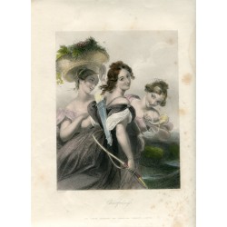 «Cheerfulness»  grabado por H. Ausien sobre obra de E.T. Parris en 1858
