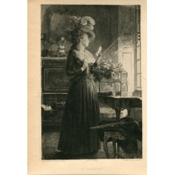 «The billet doux» grabado por Leon Lambert sobre obra de Robert Fleury en 1905