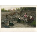 Niños jugando, a partir de obra de Ludwig Knaus. Langer (1883)