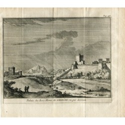 L'Alhambra di Granada da dietro. Incisione di Álvarez de Colmenar, 1707