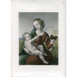 The Madonna and Child' grabado por F. Lightfood sobre obra de Rafael