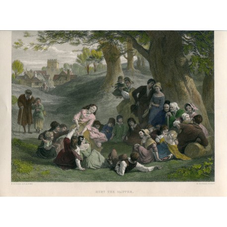 Hunt the slipper' pintado y grabado por F. Goodall