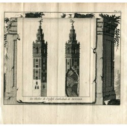 Siviglia. L'orologio della Cattedrale. Incisione di Pieter Van der Aa, 1707.