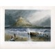 Inglaterra. Cornwall. 'St. Michael' s Mount  grabado  by J. Saddler sobre obra de Birket Foster