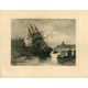Inglaterra. Bristol. «A Collier in Bristol harbour» grabado por M.W.Ridley. Publicado por The Art Union of London.