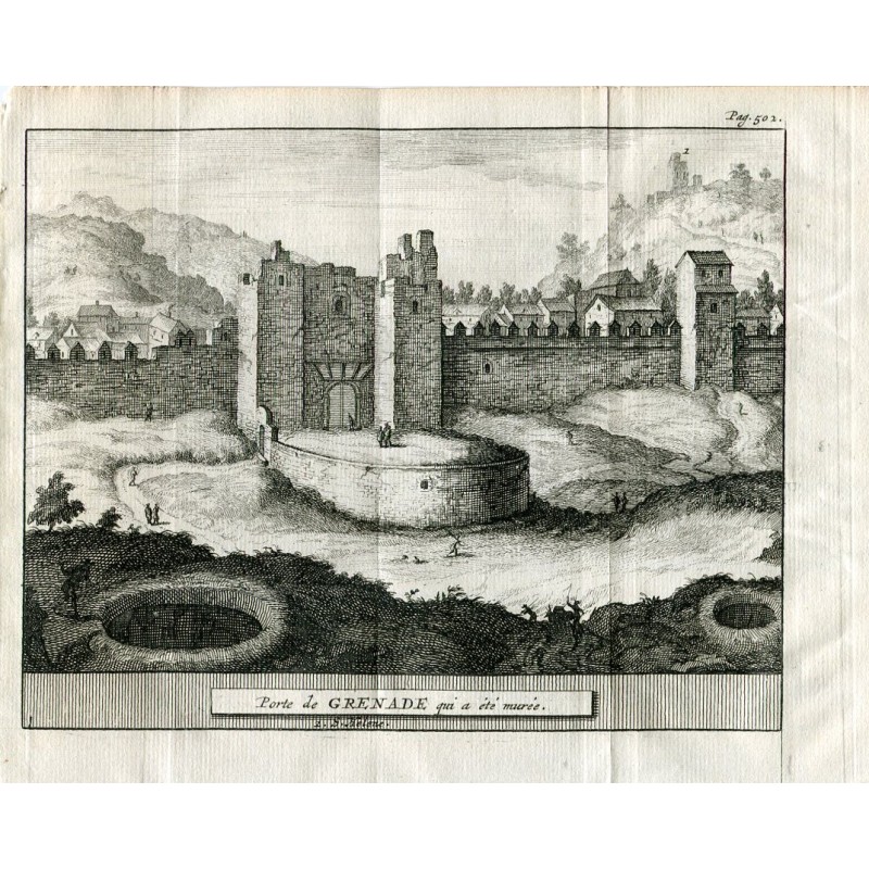 Port de Grenade qui a été fortifié gravé par Pieter van der Aa.