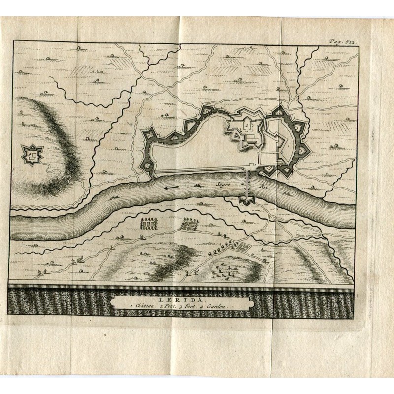 Mappa di Lleida incisa da Pieter van der Aa nel 1707