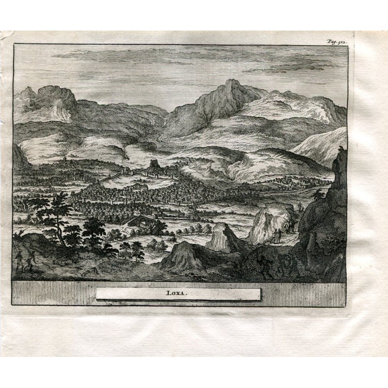 Granada. Loja. Incisione di Pieter van der Aa nel 1707