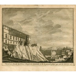 Vue de la façade du Palais Royal de Tolède et de la grand place par Van derAa