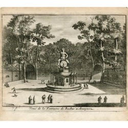 Veduta della fontana del Bachus ad Aranjuez incisa da Pieter Van der Aa
