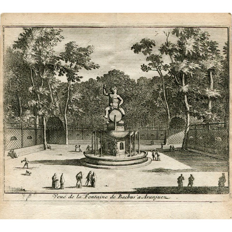 Vue de la fontaine Bachus à Aranjuez gravée par Pieter Van der Aa