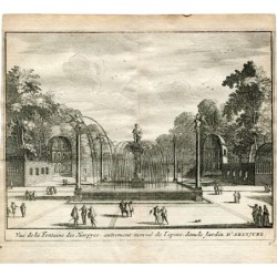 Veduta della Fontaine des Harpyes autrement nommé de l'epine dans le jardin d'Aranjuez di Van der Aa.