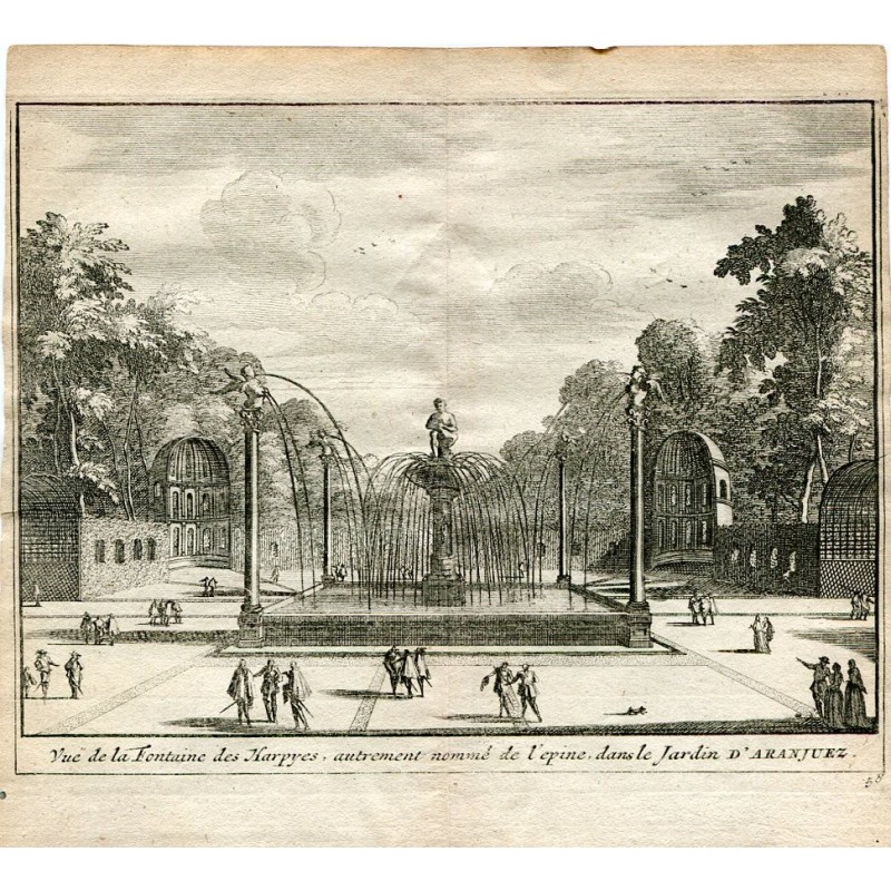 View of the Fontaine des Harpyes autrement nommé de l'epine dans le jardin d'Aranjuez by Van der Aa.