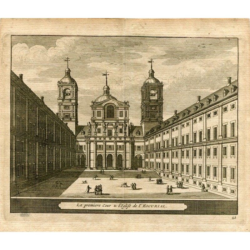 Die Premiere des Hofes und der Kirche von l'Escorial, aufgenommen von Van der Aa