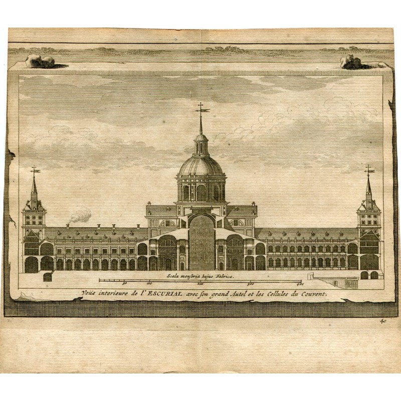 Ammira l'interno dell'Escorial con il grande Autel e le Cellules du Couvent di Van der Aa