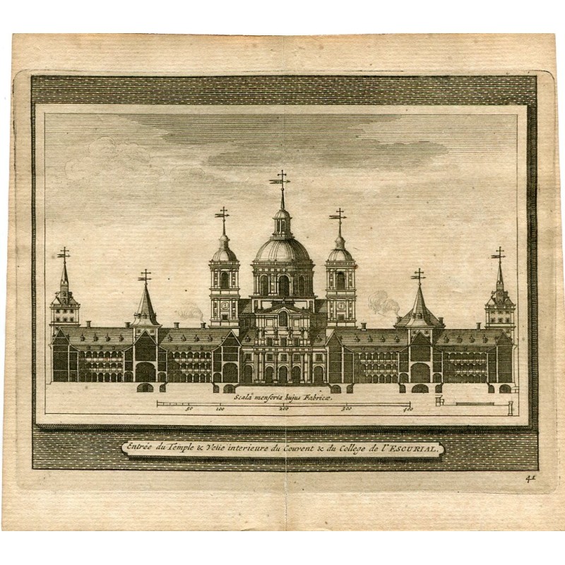 Entrée du Temple et vue intérieure du Couvent et du Collège de l'Escurial van der Aa