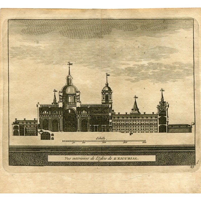 Interior view of the Church of l'Escorial engraved by Pieter Van der Aa