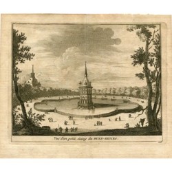 Blick auf einen kleinen Teich in Buen Retiro von Pieter van der Aa