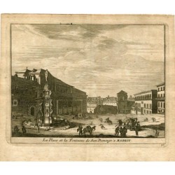 La piazza e la fontana di San Domingo a Madrid di Pieter van der Aa