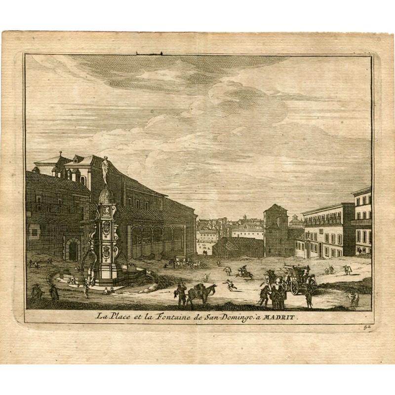 La piazza e la fontana di San Domingo a Madrid di Pieter van der Aa