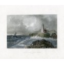 Estados Unidos. Nueva Inglaterra. Desert Rock Lighthouse. grabado por W. Radcliffe
