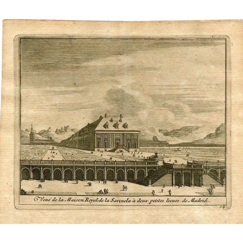 View of the Maison Royal de la Sarçuela á deux petites lieux de Madrid by Pieter van der Aa.