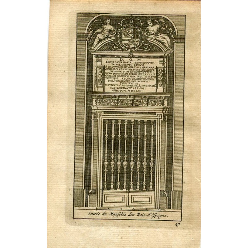 Entrée du Mausolée des Rois d'Espagne incisa da Pieter van der Aa