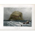Scotland. 'The Bass rock'  Engraved by John Godfrey 1870 after Birket Foster